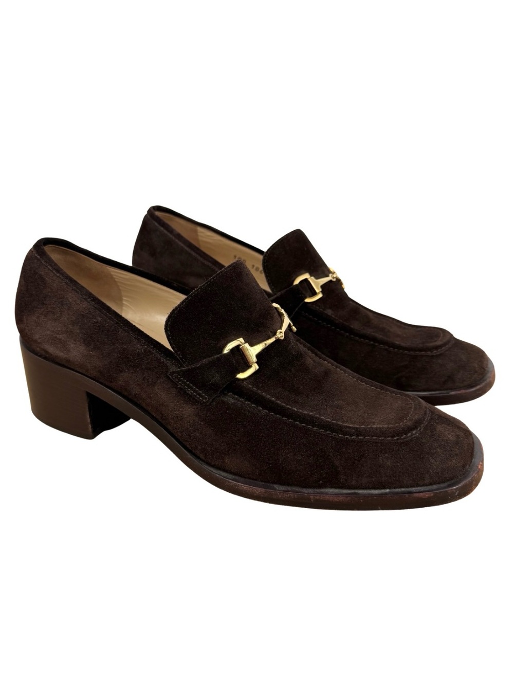 Gucci Horse-Bit Chocolate Brown Suede Heeled Loafer 40 C Tom Ford Y2K 90s Luxury - Picture 14 of 14